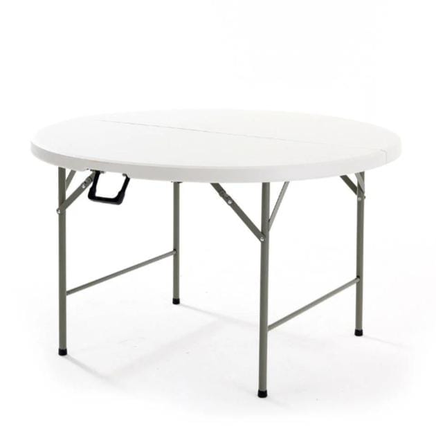 Mesa Picnic, Cafetería, Restaurantes - Plástica Plegable Redonda  Diámetro  (120 Cm) con marco De Acero Revestido.